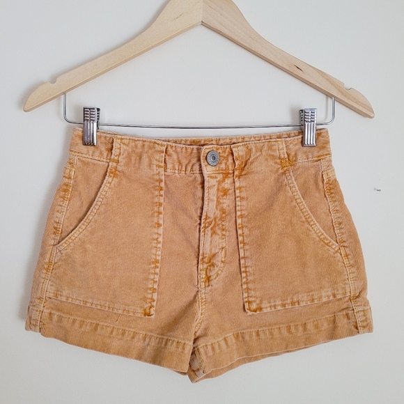 American Eagle Mustard Corduroy Shorts - Picture 1 of 9